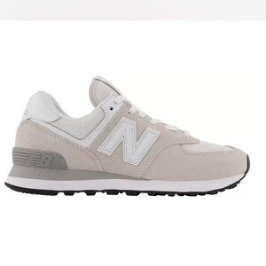 New Balance Light Beige and White Sneakers